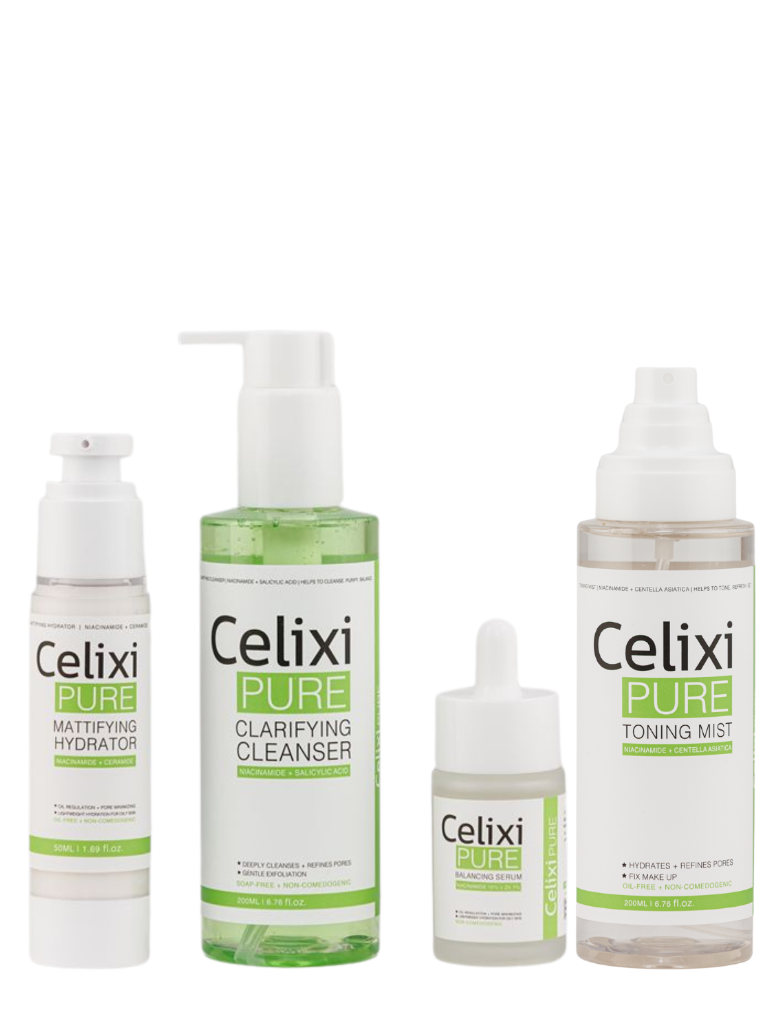 Skin Care Full Set | Clarifying Cleanser + Balancing Serum + Mattifying Hydrator + Toning Mist